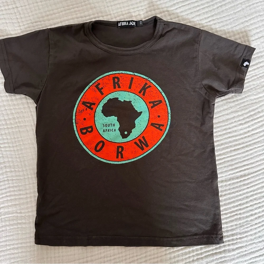 Afrika Joe Kids Graphic “Afrika Borwa” Tee Shirt 7-8 yrs